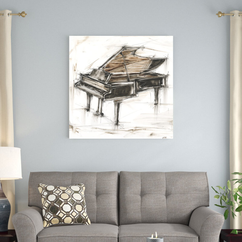 Étude de piano à queue, H 36 po x l 36 po