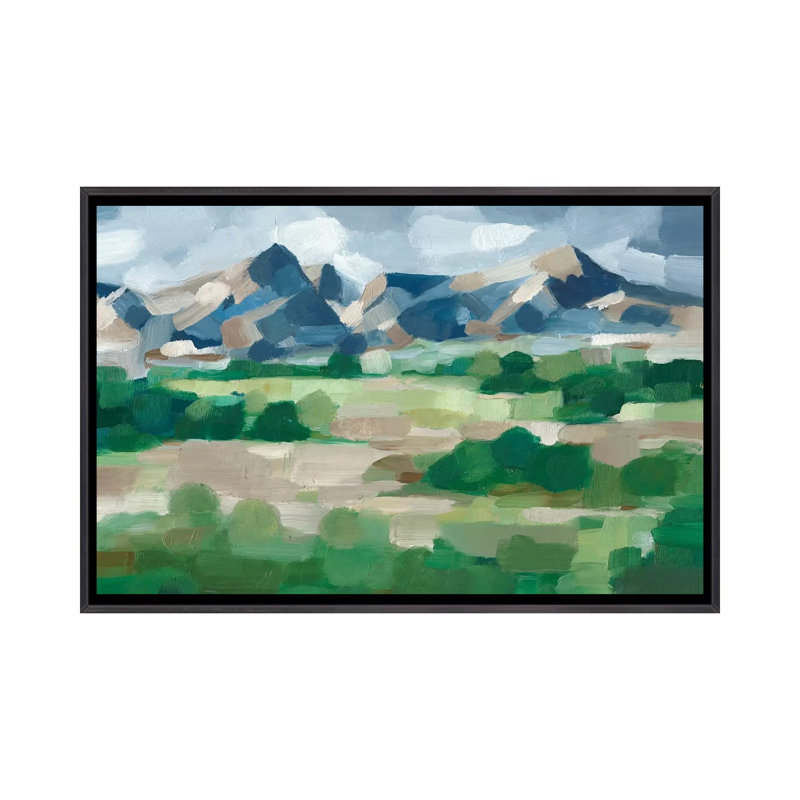 «Blue Ridge Valley II» par Ethan Harper - reproduction d'art, Toile avec cadre noir patiné, H 18 po x l 26 po x P 1,5 po
