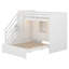 Twin Over Full Bunk Bed With Stairs, Solid Wood L-Shape Bunk Bed Frame With Wardrobe,USB And Light-801175080