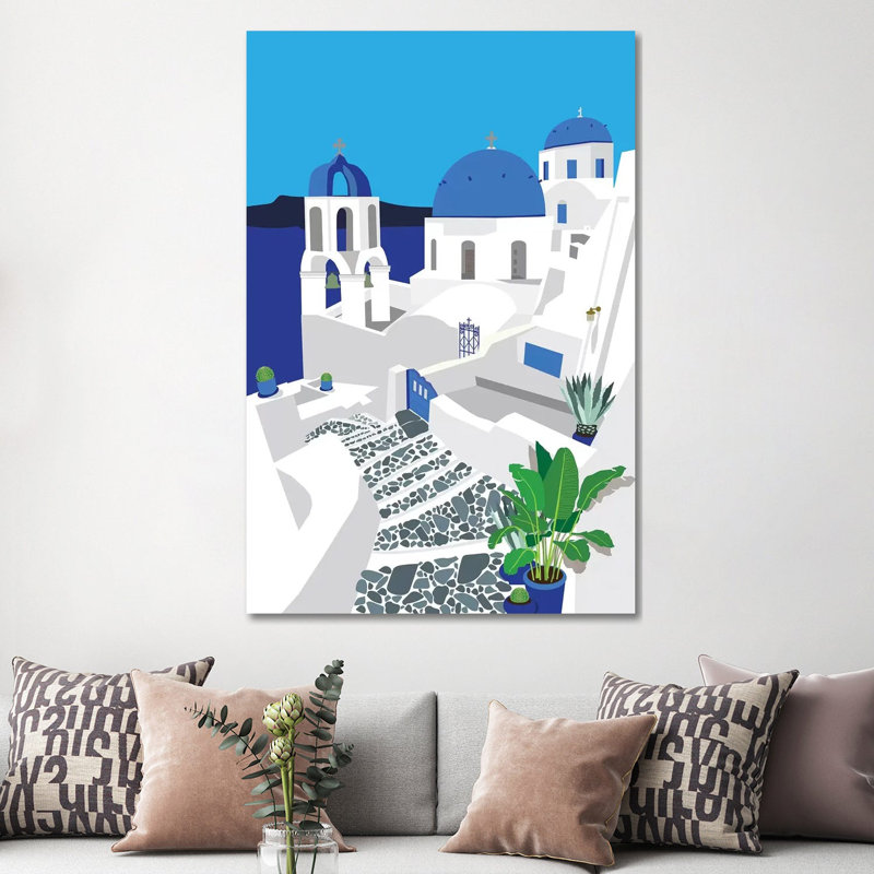Santorini by Jen Bucheli - Wrapped Canvas Print, 152.5 cm H x 101.5 cm W
