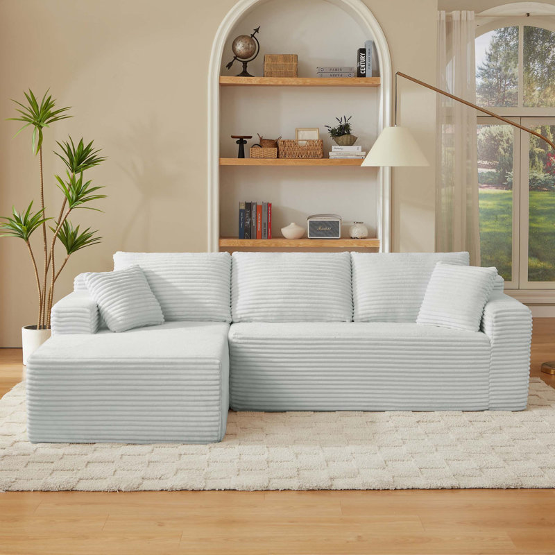 L-Shaped Cloud Sectional Sofa with Deep Seat,No Assembly Required,Modular Couches Sleeper for Living Room,Bedroom,Apartment