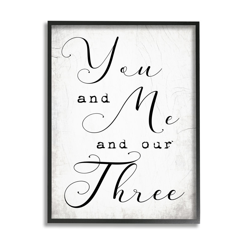 " You Me And Our Three " by Daphne Polselli, Midnight Black Framed Giclee, 20" H x 16" W x 1.5" D