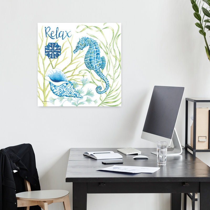 Seaside Relax, art côtier contemporain, H 18 po x l 18 po
