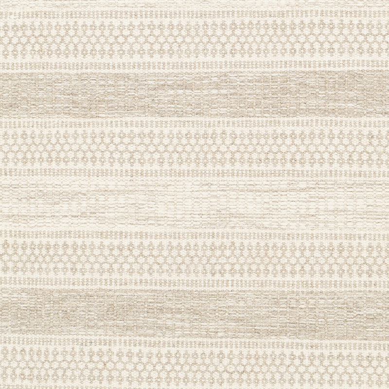 Tapis crème / taupe en laine tissé à plat à la main Sylvia, Tapis de couloir 2 pi 6 po x 8 pi