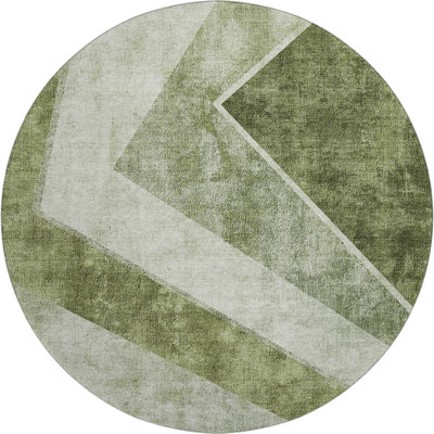 Premium Machine Washable Prisco Olive Rug
