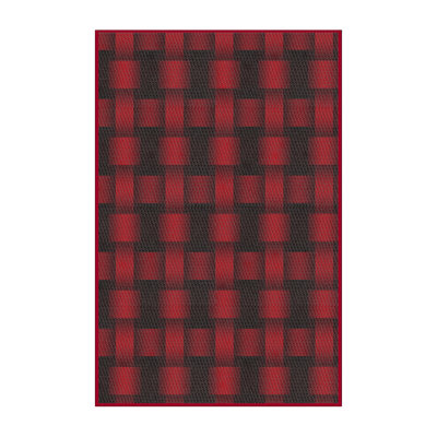 Tapis décoratif géométrique rouge Sansa