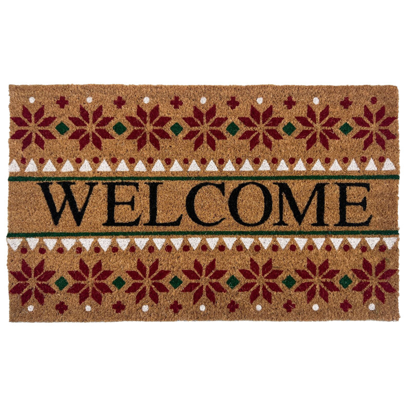 Tapis de bienvenue extérieur en forme de flocons de neige Kate Aurora - 18 po x 30 po