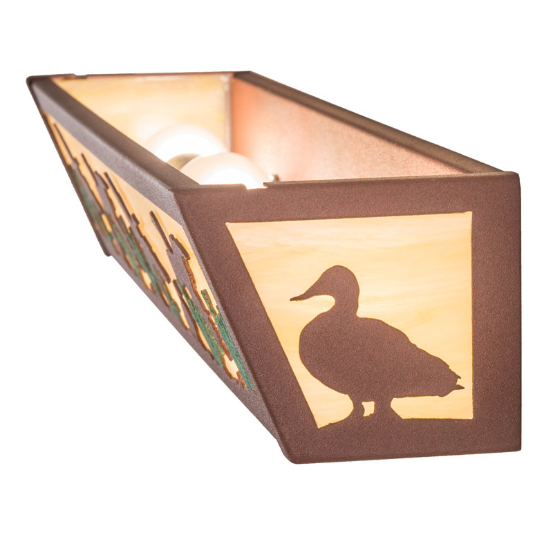 Rustic Lodge 4 - Light Bath Bar, Rust/Green, Beige, E26/Medium (Standard)