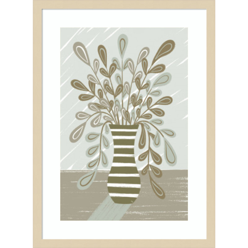 «Beige Table Top» par Martina, impression sur bois encadrée, H 25 po x l 19 po