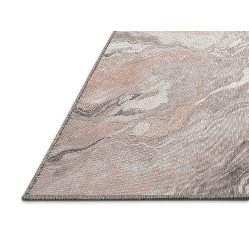 Machine Washable Gray Area Rug, Square 5'