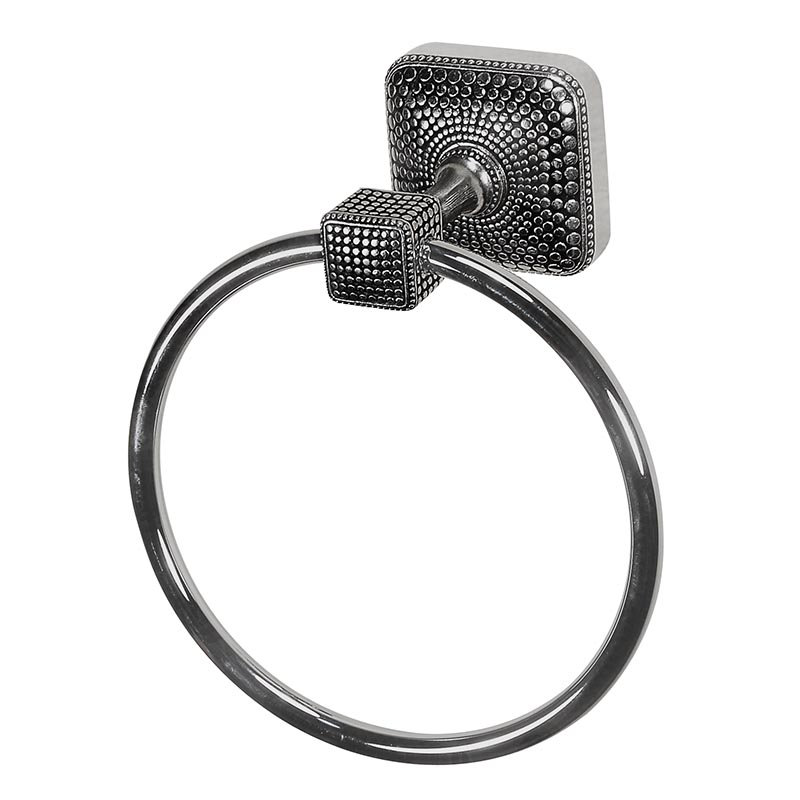 Tiziano Wall Mounted Towel Ring, Vintage Pewter