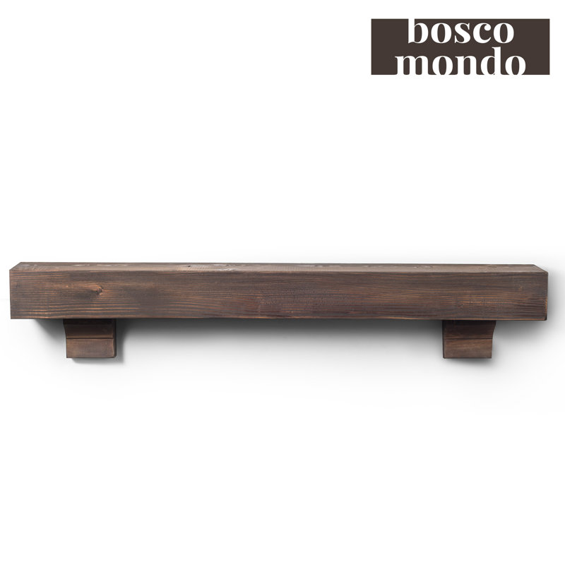 Pine Solid Wood Floating Shelf, 5.5" H x 60" W, Brown