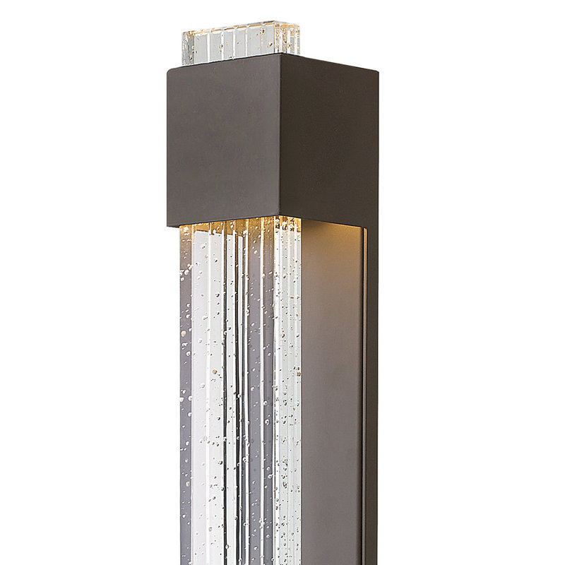 Plafonnier encastré d'extérieur à 1 ampoule Glacier, Bronze, H 28 po x l 4,8 po x P 4 po