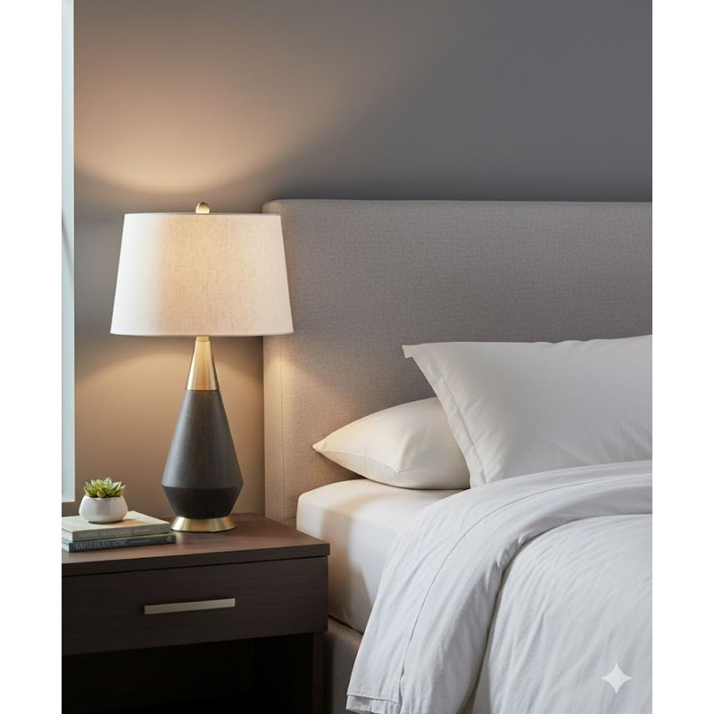 Transitional 1 Light Dark Walnut Table Lamp