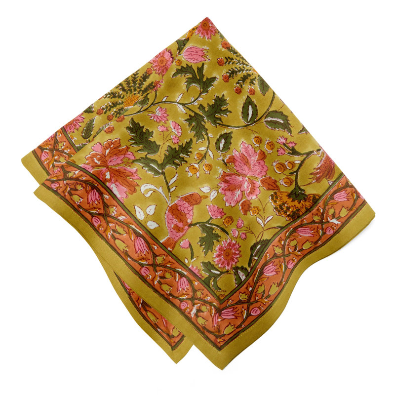 Damaris Napkins - Pink/Mustard - 20" x 20" - Set of 4