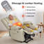 Fauteuil inclinable électrique avec massage thermique et vibratoire, similicuir-117528949