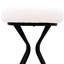 Tabouret de bar en velours moderne sans dossier de 2 avec sièges blanc crème et structure en métal noir pour l'intérieur-723498869