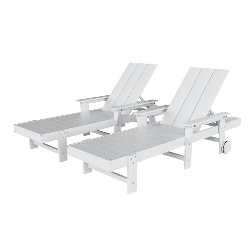 Joubert Outdoor Chaise Lounge Set, White