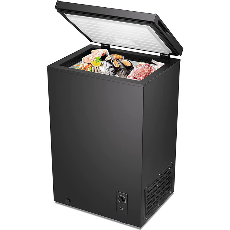  Northair 3.5 Cu Ft Chest Freezer - 2 Removable Baskets - Quiet  Compact Freezer - 7 Temperature Settings - Black : Appliances