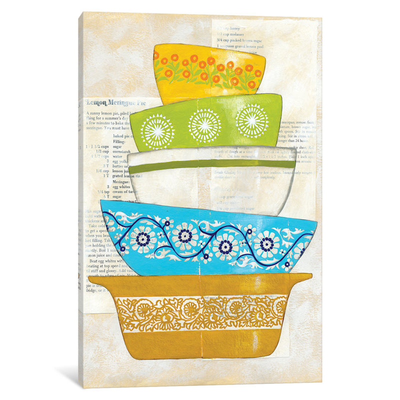 « rétro ware iv », reproduction d’impression sur toile, H 26 po x l 18 po x P 1,5 po, Toile tendue, Pas de tapis