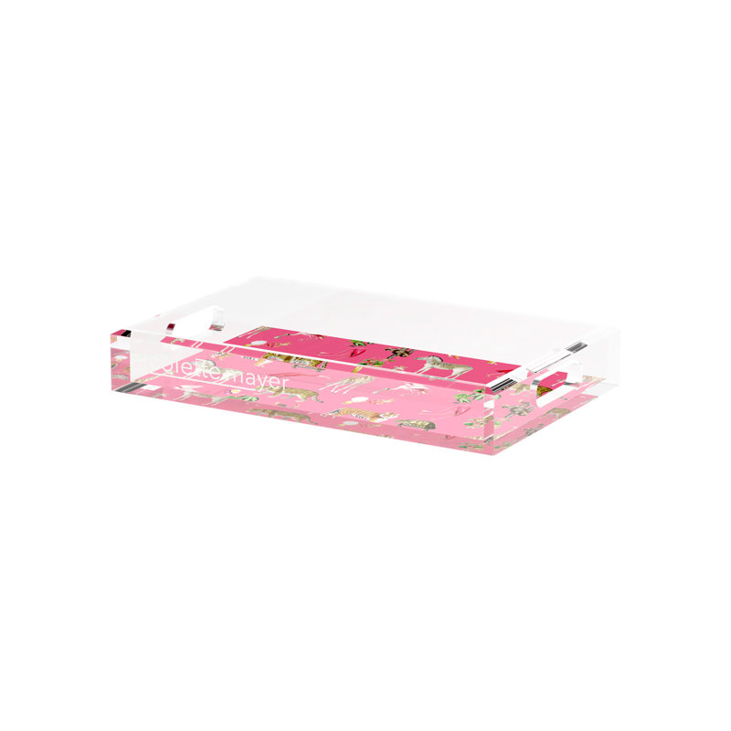 Exotix Acrylic Rectangle Decorative Tray, Cherry, 2" H x 12.5" W x 7.75" D