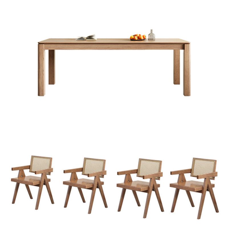 Rectangular large dining table, 30.31"H x 62.99"L x 31.5"W
