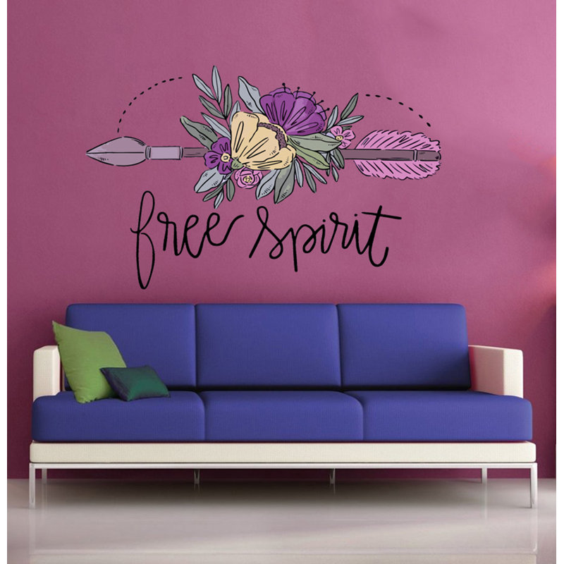 Décalcomanie murale Boho Arrow Spirit Flowers, H 46 po x l 69 po