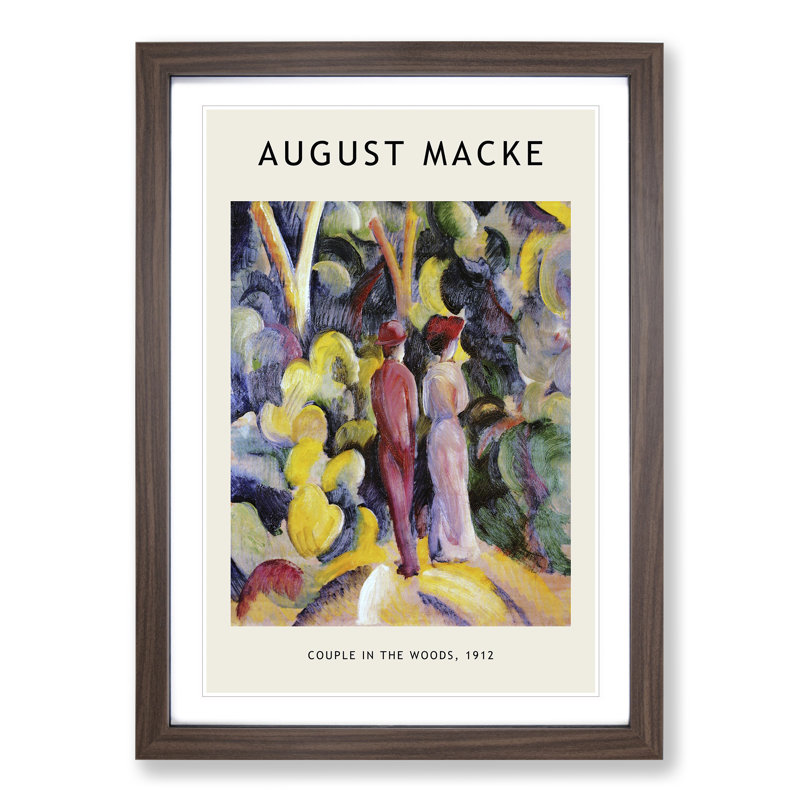 Couple In The Woods by August Macke - Single Picture Frame Print, Walnut Framed, 36cm H x 27cm W x 2cm D