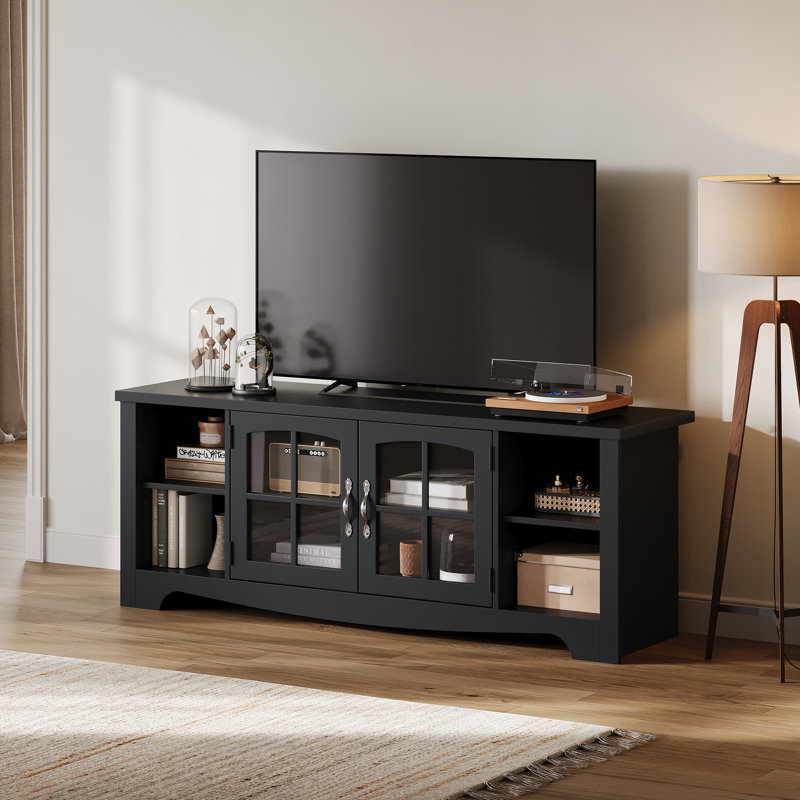 Meuble télé, Noir, H 22 po x L 58 po x l 15,4 po