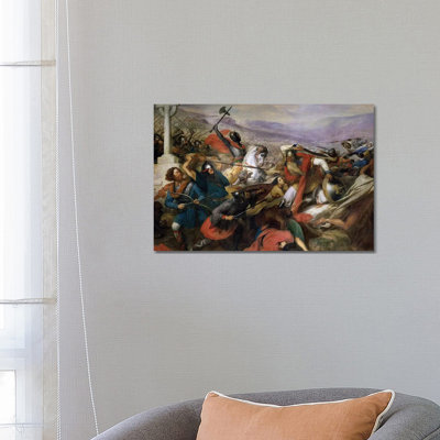 The Battle Of Poitiers, 25th October 732, Won By Charles Martel 1837 by Charles Auguste Steuben - Wrapped Canvas Gallery-Wrapped Canvas Giclée