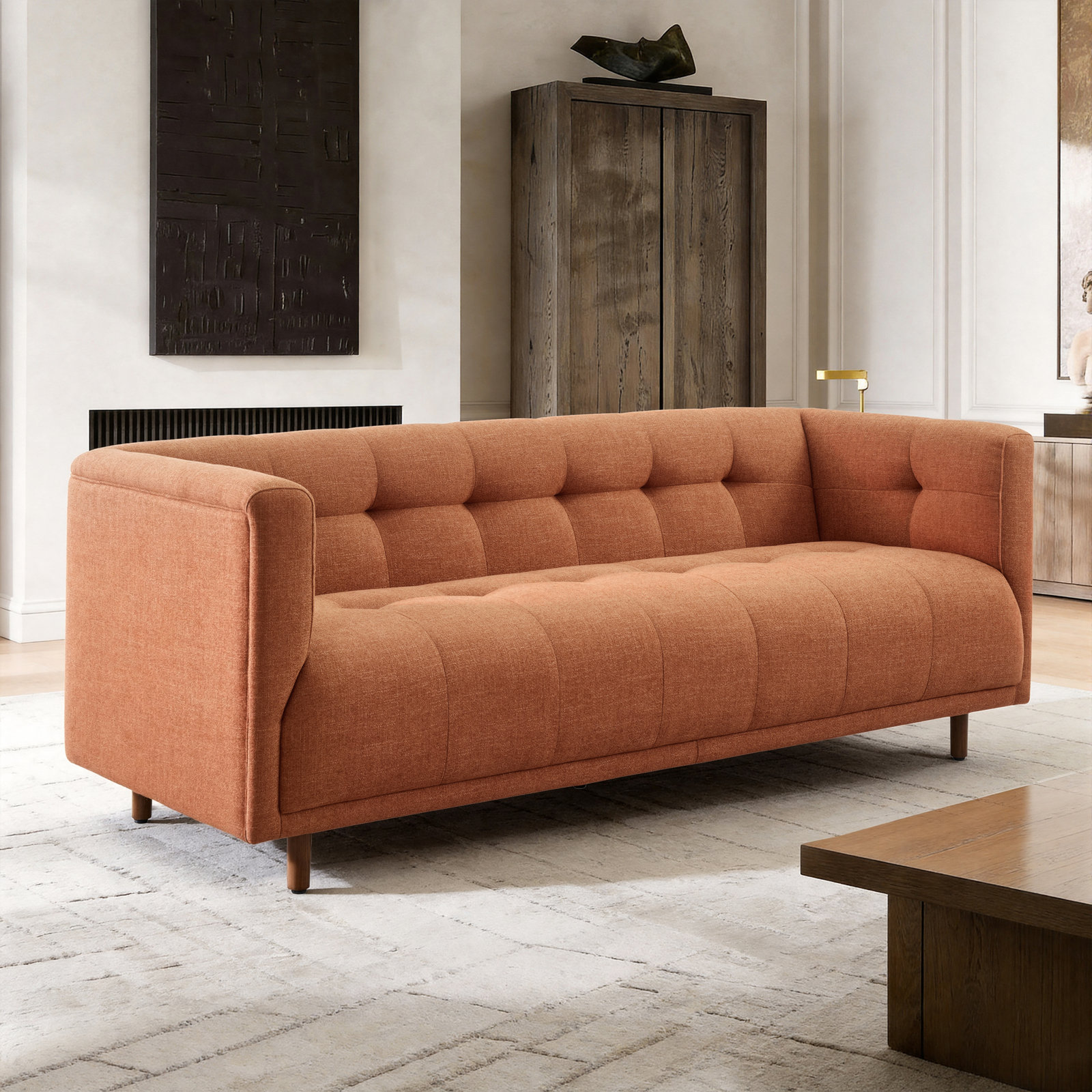 82" Sofa, Orange
