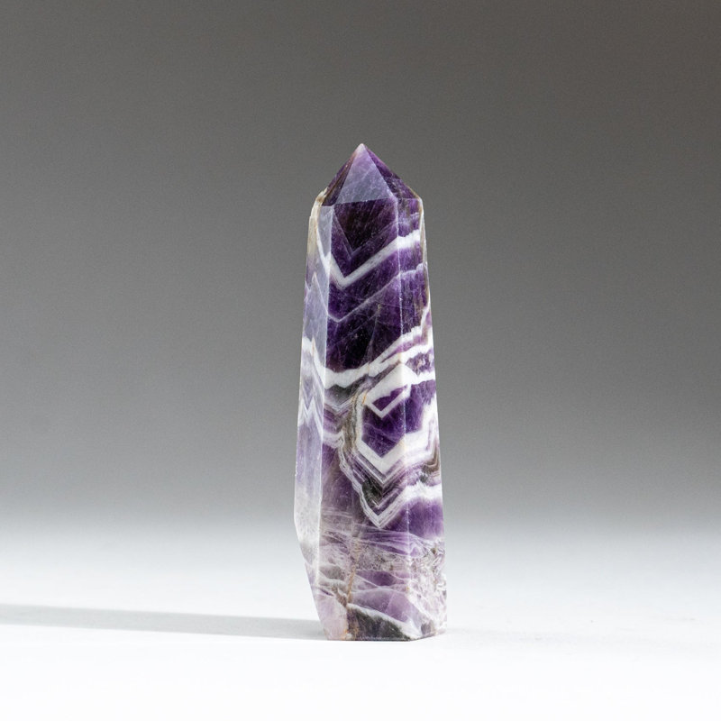 Polished Chevron Amethyst Point From Brazil (0.2227 lbs)