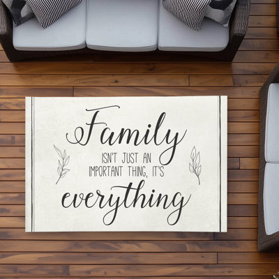 Family Kitchen Quotes Outdoor Area Rug for Home Decor