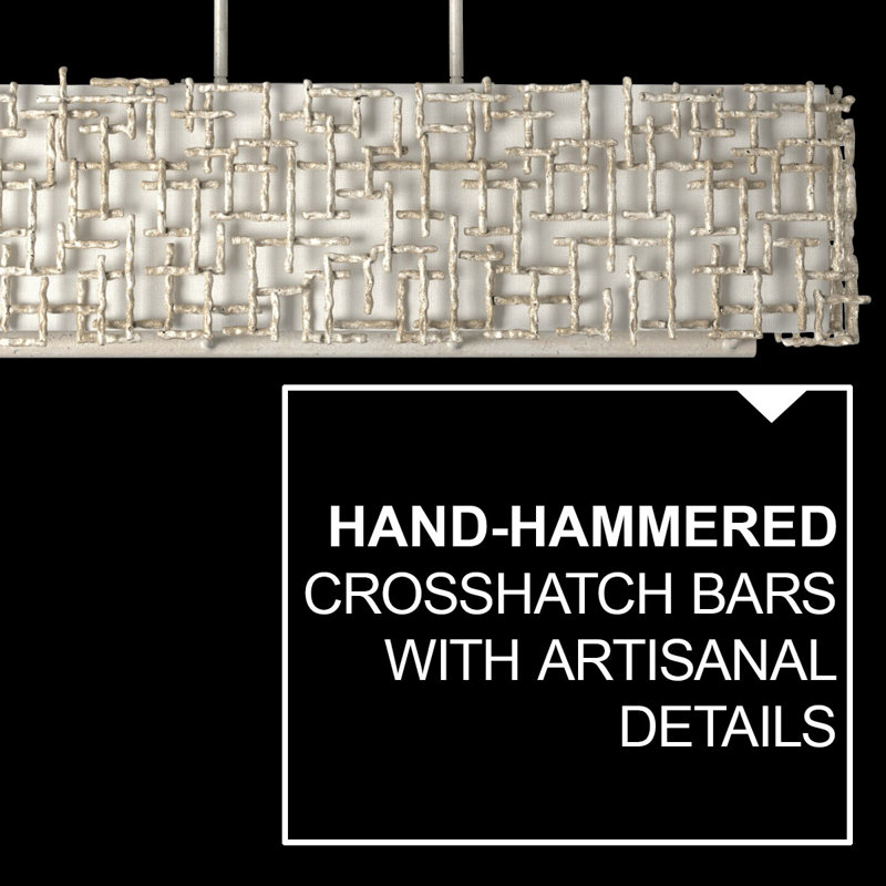 Farrah 10 - Light Unique Rectangle Chandelier, Silver Leaf