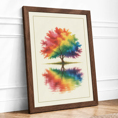 Rainbow Tree Reflected Botanical - Framed Print