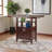 Ray High Table with Double-Door Cabinet & 2 Shelves in Walnut, 35.61" H X 41.52" W X 29.76" D