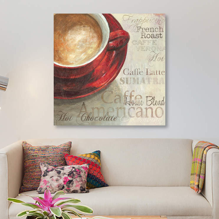 «Latte», impression sur toile, H 12 po x l 12 po x P 1,5 po, Pas de tapis, Toile tendue