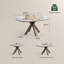Ensemble de salle à manger moderne extensible 5 pièces pour 4 à 6 personnes, table en pierre de Pandore brillante (47 "à 63") avec 4 chaises, solution de salle à manger peu encombrante