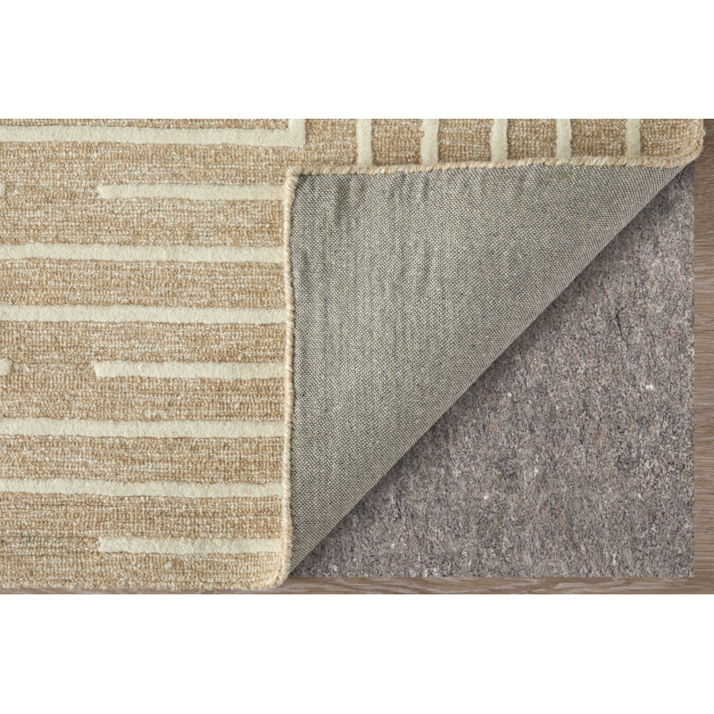 Fenner Transitional Geometric, Taupe/Ivory Area Rug, Rectangle 8' x 10'