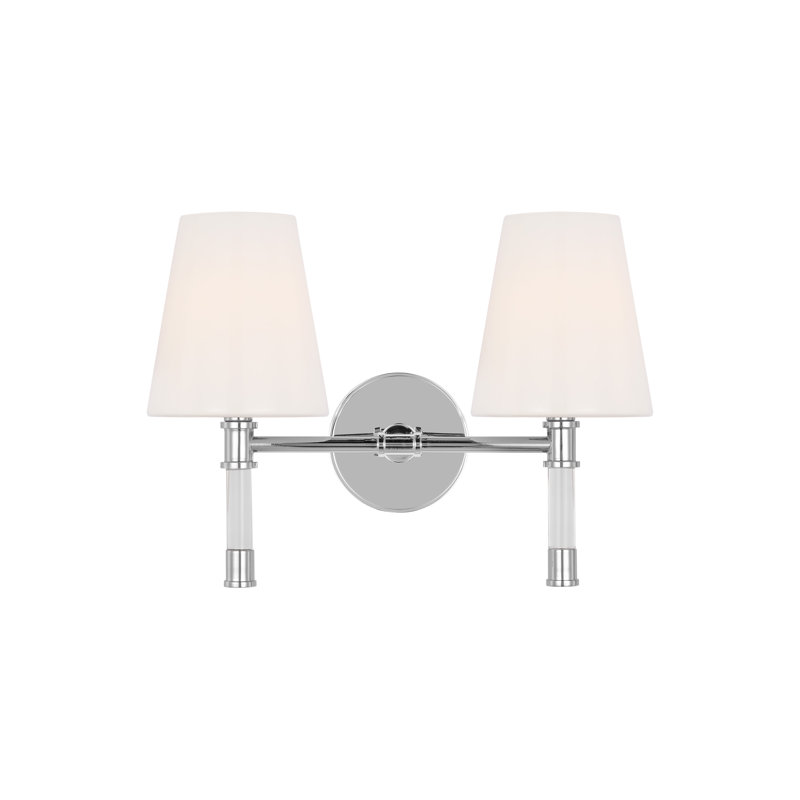 Éclairage pour meuble-lavabo à 4 lumières Michelly, Nickel poli, 2, H 11 po x l 15 po x P 7,4 po
