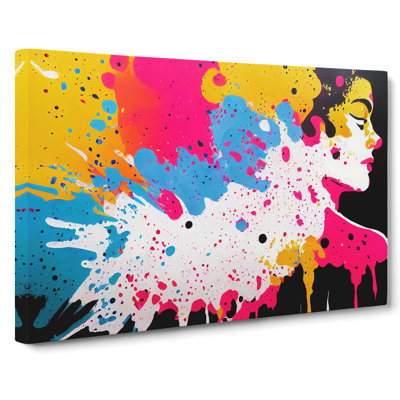 Paint Splashed Woman Abstract - Wrapped Canvas