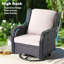 Ensemble de conversation en osier / rotin pour 5 personnes avec chaises pivotantes et coussins Guillen-112864502