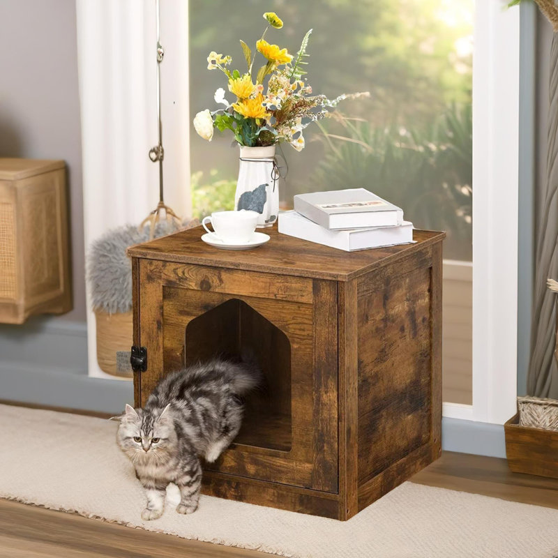 Rustic Industrial Cat Litter Box Enclosure