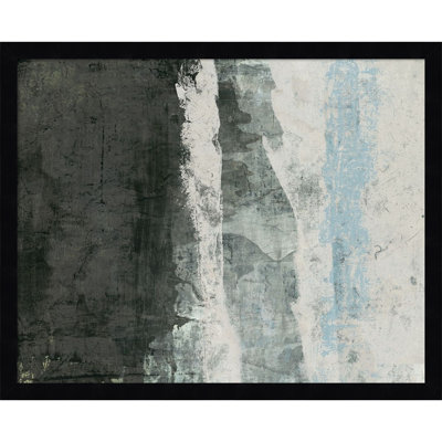 Black and Grey and Blue II by Fresno Wood Framed Wall Art Print