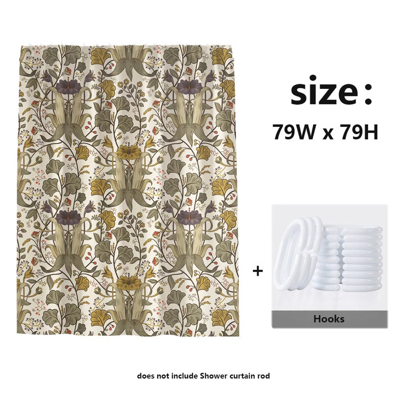 Rideau de douche en polyester, H 79 po x l 79 po