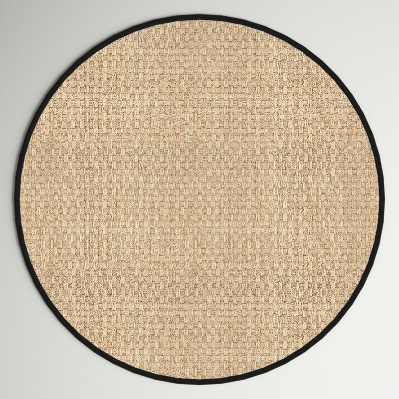 Auckland Natural/Black Area Rug, Round 6'