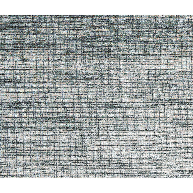 Hand Knotted Geometric Area Rug in Beige/Turquoise, Rectangle 12' x 15'
