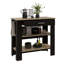 Îlot de cuisine H 37 po, deux tablettes de rangement ouvertes, un tiroir, quatre pieds, support à serviettes