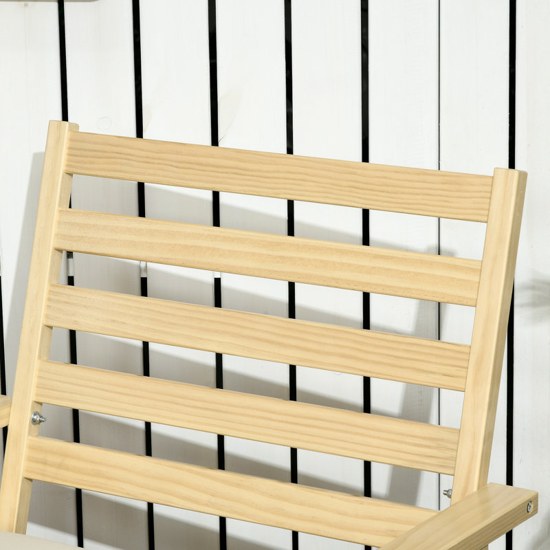 Ensemble de mobilier de patio, fauteuil d'extérieur en bois avec repose-pieds, méridienne d'extérieur rembourrée 2 pièces, fauteuil avec repose-pieds