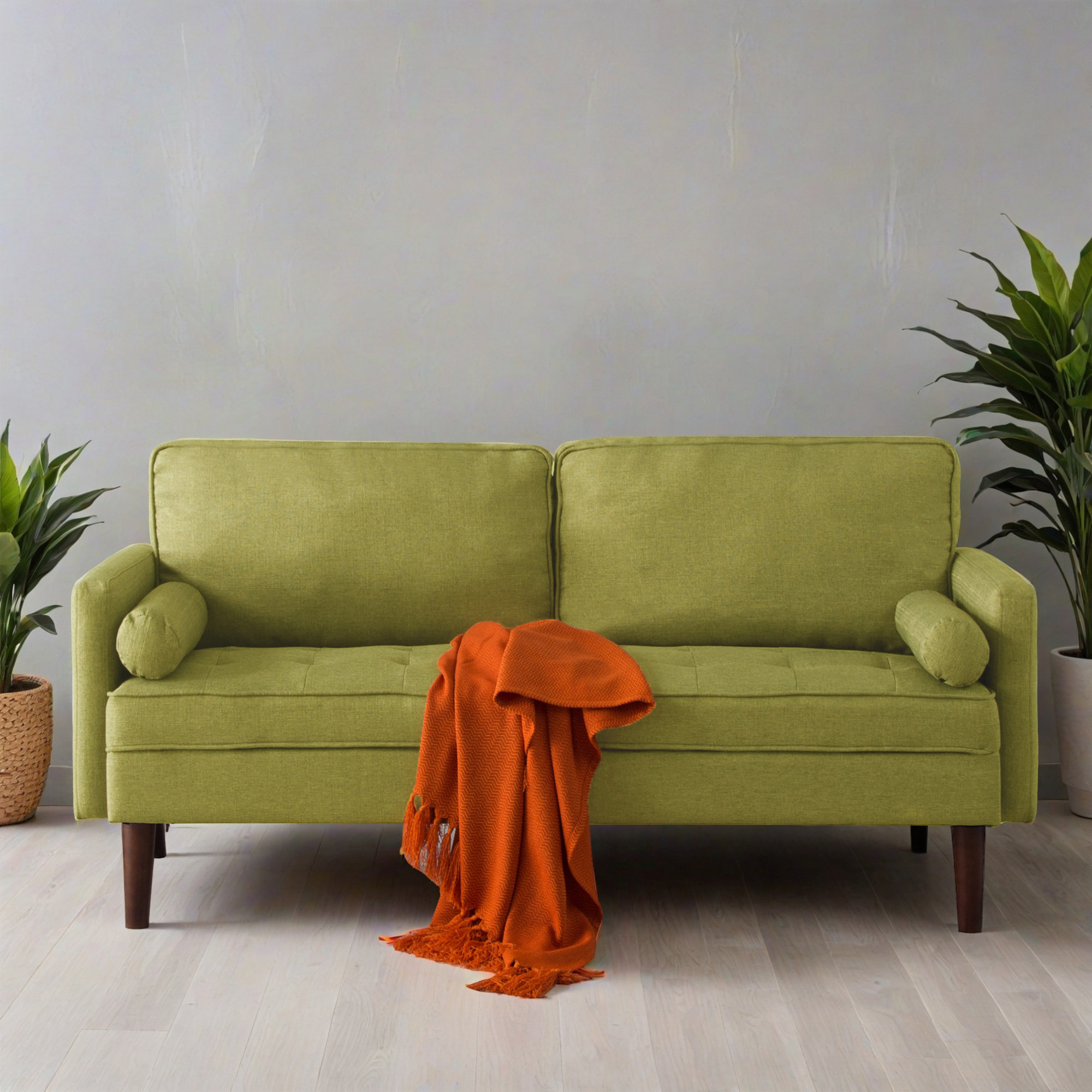 Ebern Designs 65.02" Upholstered Square Arm Sofa For Living Room ...